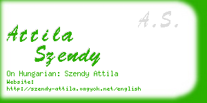 attila szendy business card